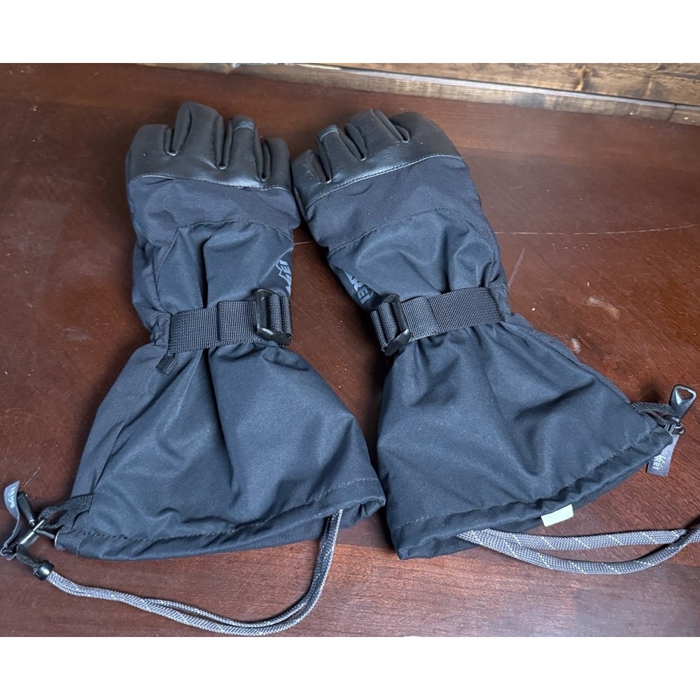REI Black Thinsulate Ski Gloves with Adjustable Wrist Straps Ladies XS